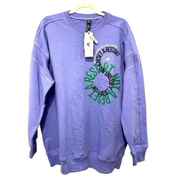 Adidas Stella McCartney Lavender Unisex Graphic Sweatshirt Medium NWT - Picture 4 of 7